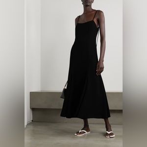 Theory | NWT Draped Voile Black Maxi Dress, Size 2